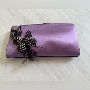 CASADEI 
 Purple Clutch with Butterfly Accent